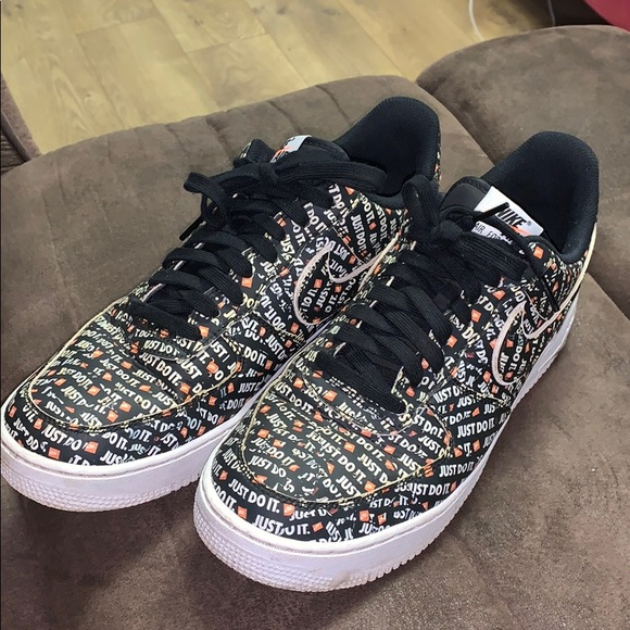 Nike Shoes | Nike Air Force One Black Just Do It | Poshmark